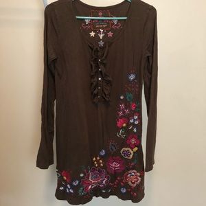 Brown long sleeve dress